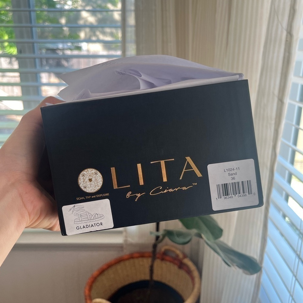 NWT Lita by Ciara Sand Gladiator Lace Up Platform Sandal Size 36/5.5-6 US - Picture 4 of 7